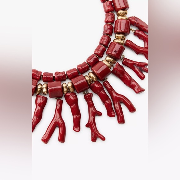 🔥🔥Zara pack of 2 coral necklaces with Resin - Picture 3 of 3